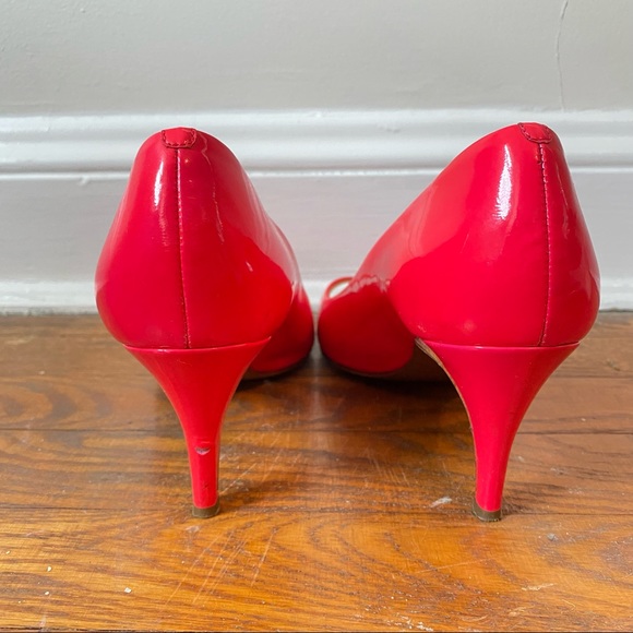 J.CREW PINK PATENT LEATHER HITTEN PEEP TOE HEEL SIZE 9 - Picture 3 of 11